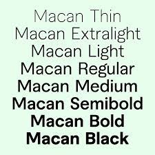 Ejemplo de fuente Macan Bold Italic